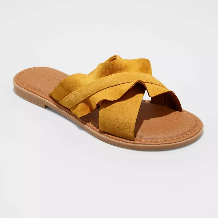 Women's Holland Ruffled Crossband Sandals - Universal Thread™ | Target
