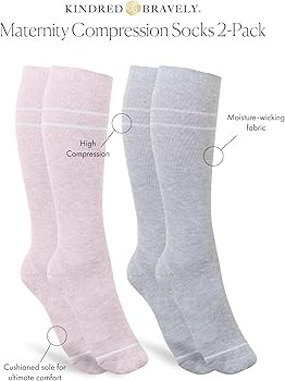 Kindred Bravely Maternity Compression Socks 2-Pack | 20-30 mmHg Compression Socks for Pregnancy | Amazon (US)