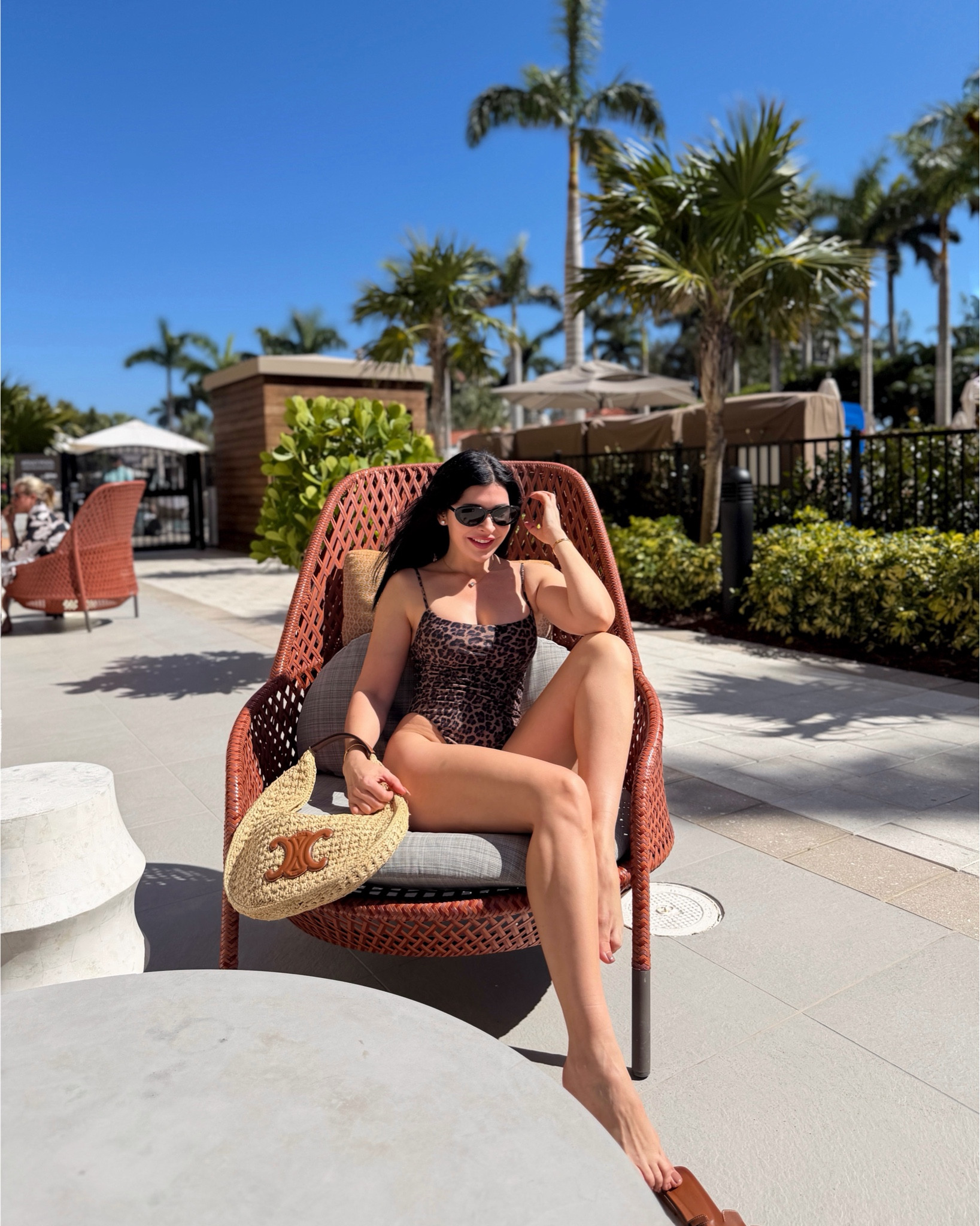 Revolve animal print onepiece swimsuit bikini and Celine beach bag 

#LTKSwim #LTKootd #LTKTravel