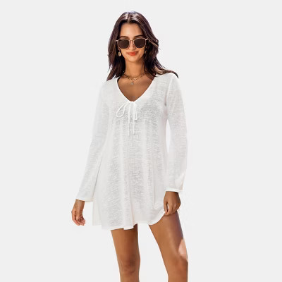 Women's Breezy White Beach Cover Up - Cupshe-M-White | Target