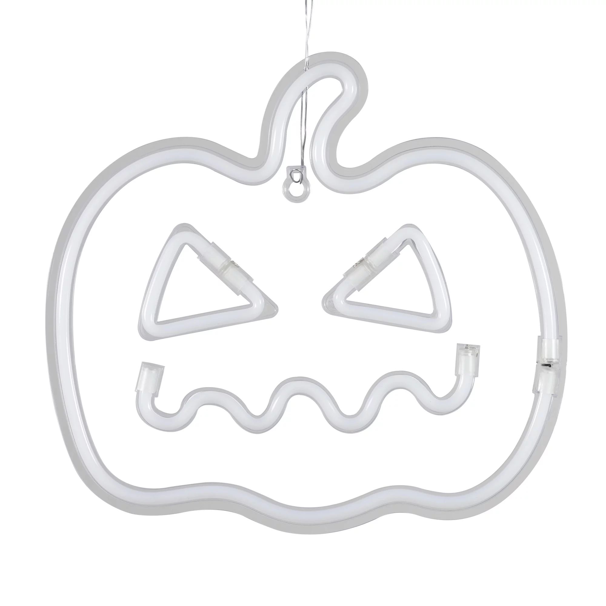 Halloween 12" LED Neon-style Lighted Pumpkin Wall Décor, with USB Plug, Way to Celebrate | Walmart (US)