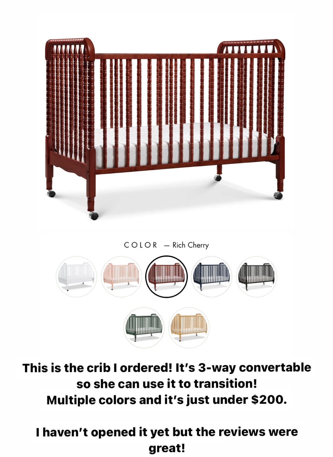 Jenny Lind Inspired crib! I ordered this one for her room at the cabin!

Fast shipping! Multiple color options ❤️

#LTKBaby #LTKKids #LTKxWayfair