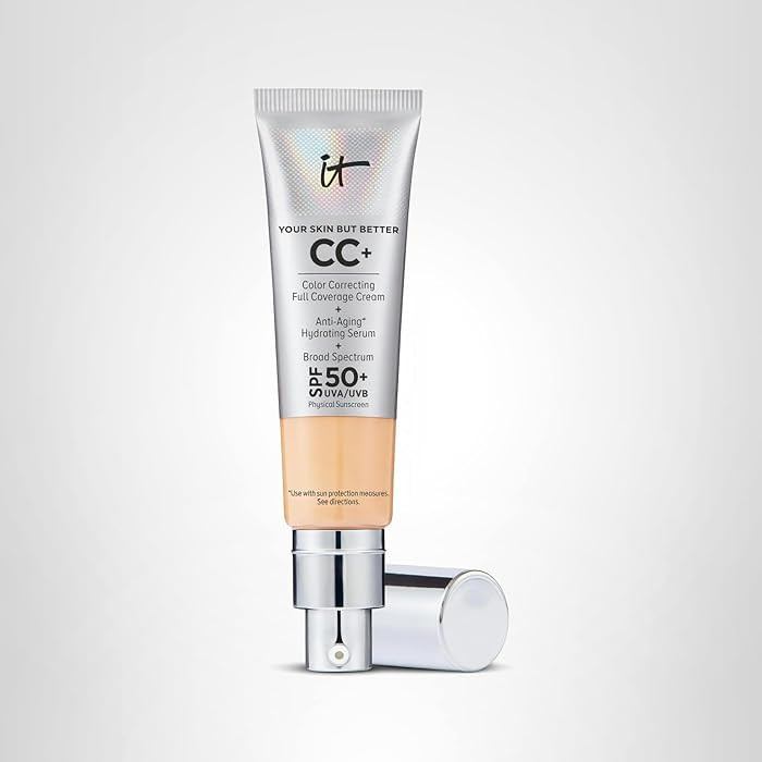 IT Cosmetics CC+ Cream - Natural Full Coverage Foundation With SPF 50+, Color Corrector & Anti-Ag... | Amazon (US)