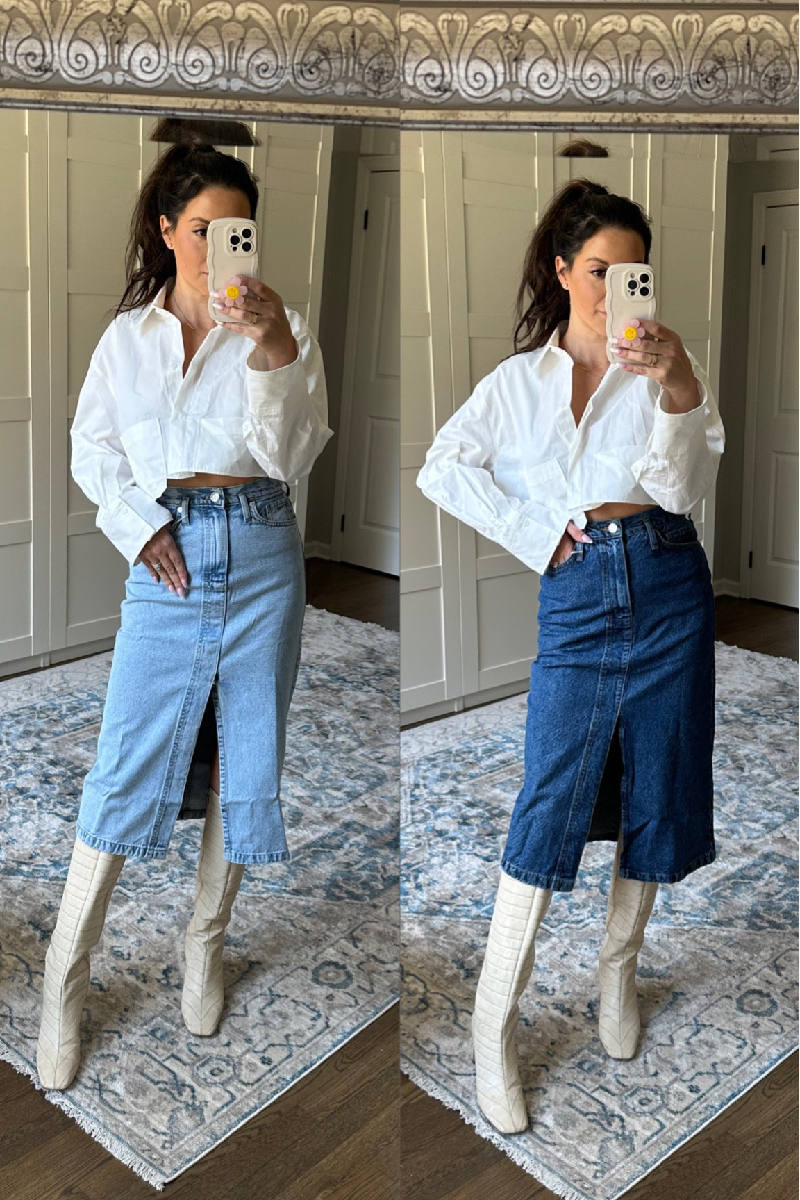 Denim midi skirt 


#LTKunder100