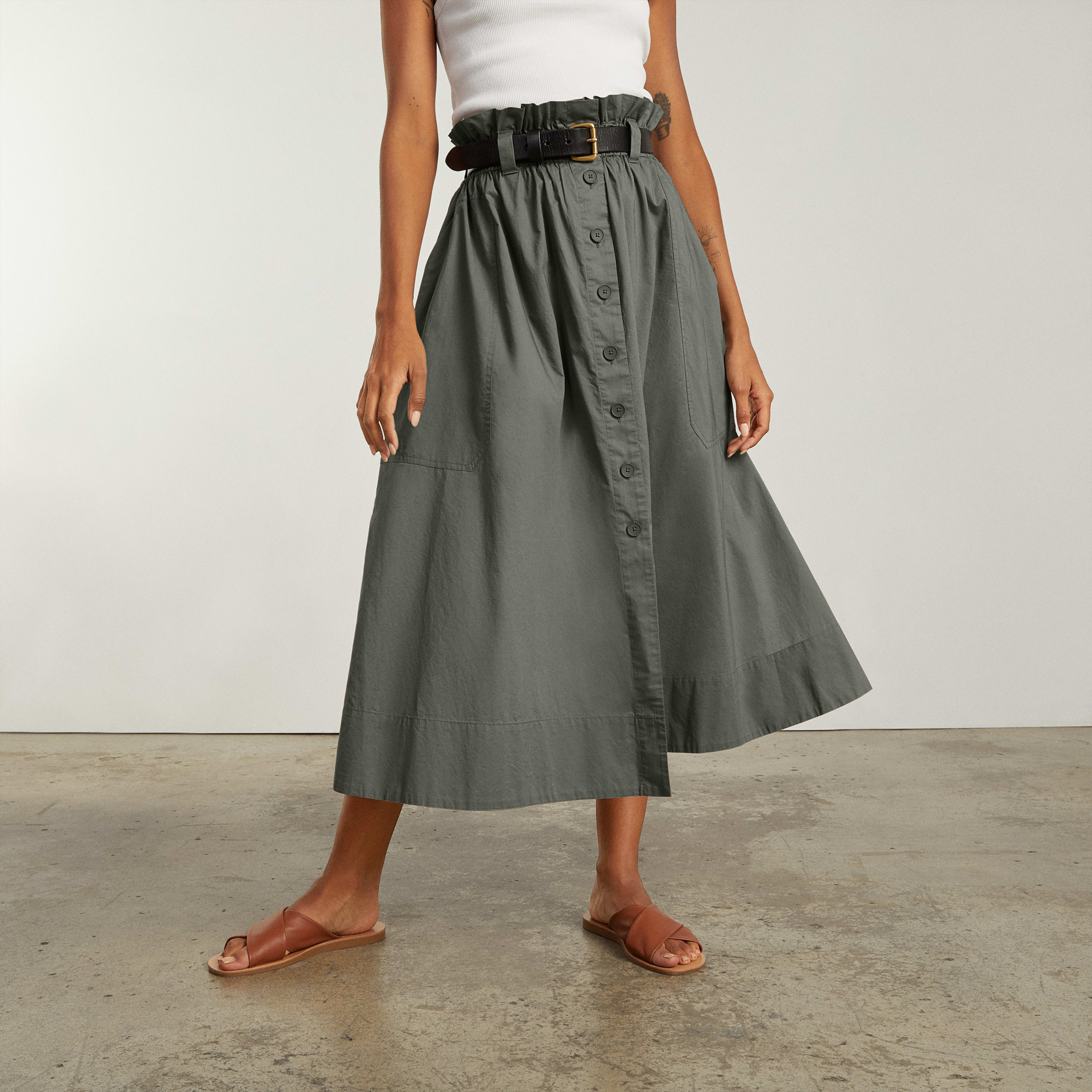 The Easy Button-Front Skirt | Everlane