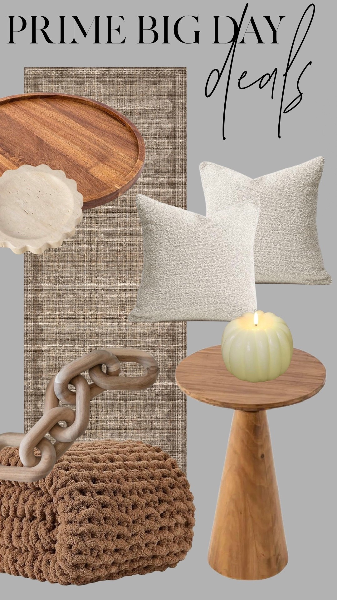 Prime Big Day is here and these Amazon home finds are too good to miss — all in my favorite warm neutrals.
Think soft boucle pillows, a chunky knit throw, the prettiest scalloped bowl, a sculptural wood chain, cozy candles, a natural wood accent table, and the perfect textured rug to pull it all together.

Tap any image to shop the limited-time deals before they’re gone!

#ad #PrimeBigDay #AmazonHomeDeals #LTKCozyStyle #NeutralHomeStyle #ModernRusticDecor #AmazonPrimeDeals

#LTKHome #LTKFindsUnder50 #LTKHome #LTKFindsUnder100 #LTKSaleAlert