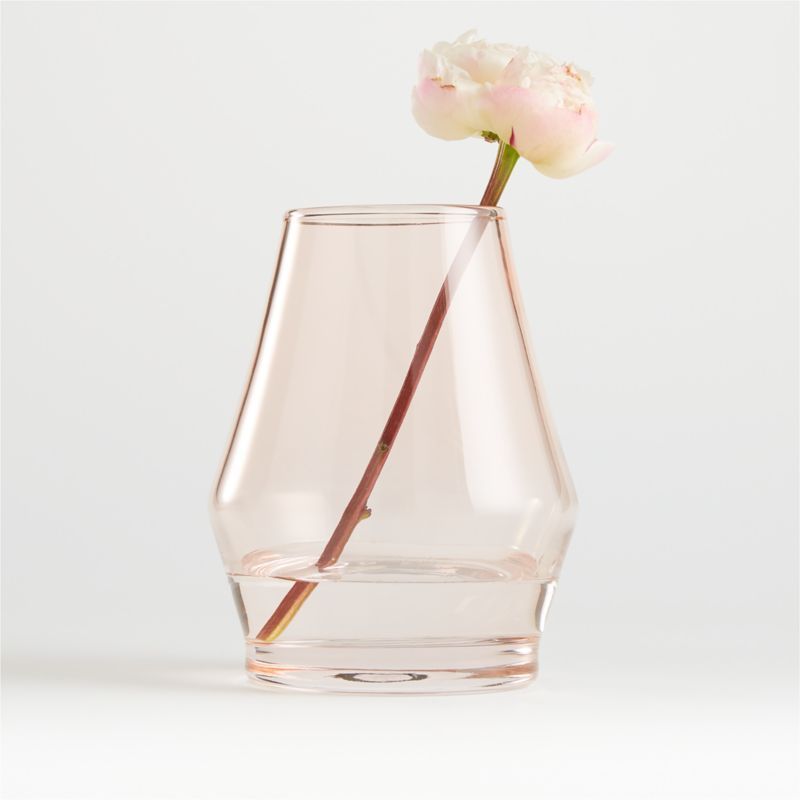 Laurel Angled Pink Glass Vase 6.25" + Reviews | Crate and Barrel | Crate & Barrel
