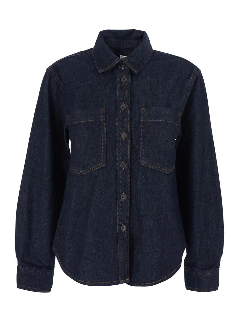 Frame Cotton Denim Denim Shirt — Blue | Italist Inc.