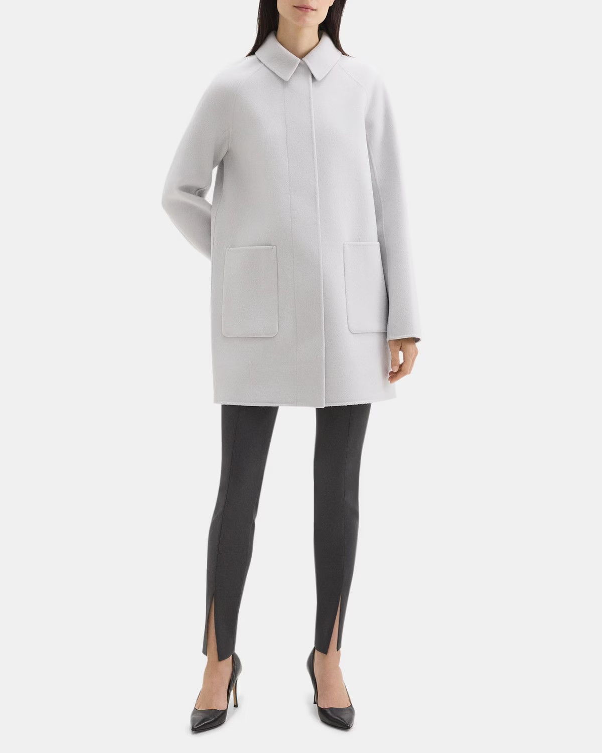 Double-Face Wool-Cashmere Caban Coat | Theory Outlet | Theory Outlet