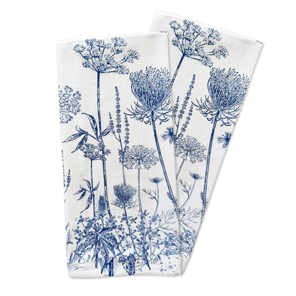 Summer Blues Kitchen Towels, Set of 2 | Caskata