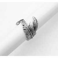 Feather Ring - Silver Styles Silver Ring - Statement Antique Boho Adjustable Women Rings - Unisex Ri | Etsy (US)