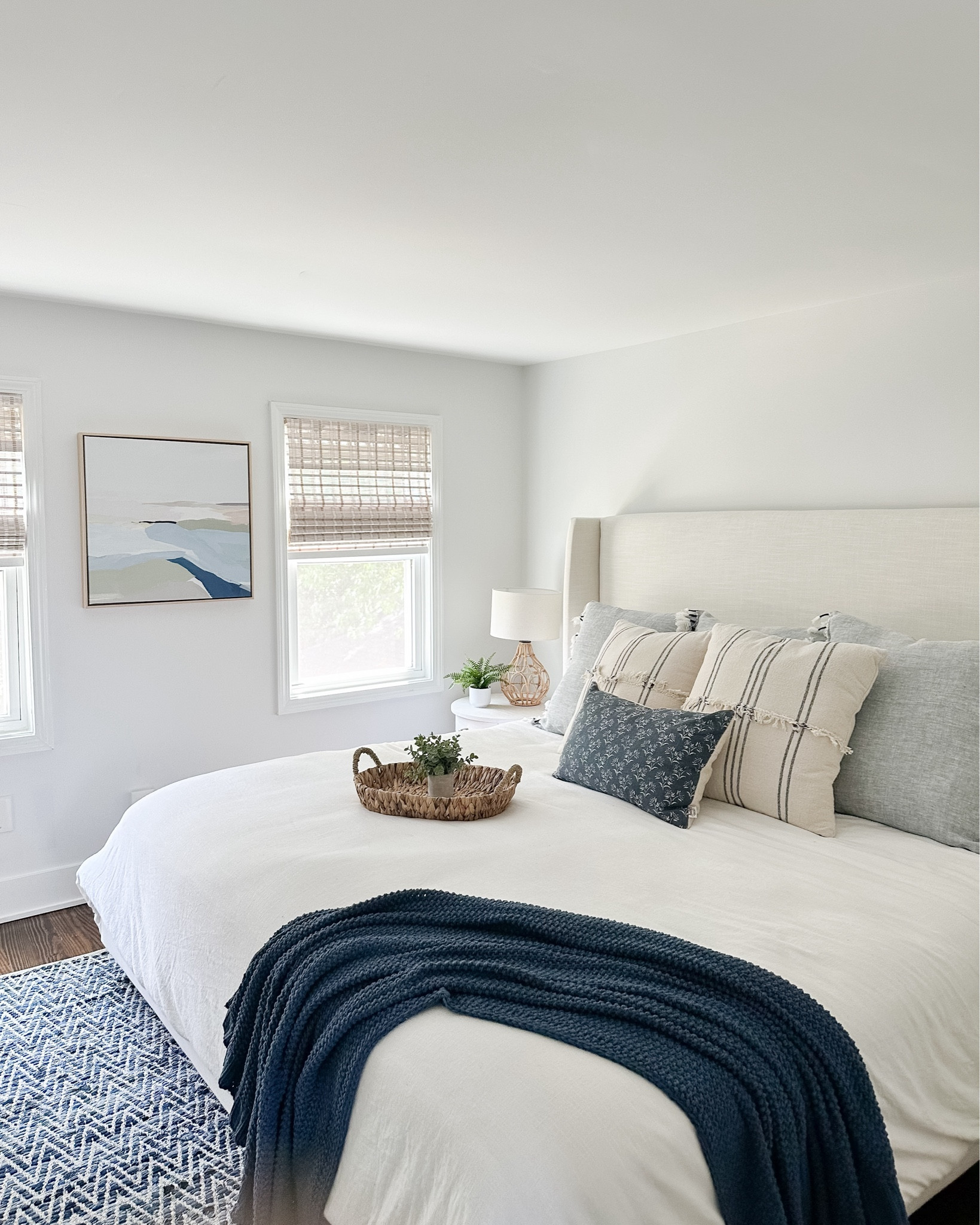 Coastal Cottage Bedroom

Blue and white decor, modern coastal home, denim jute rug, white comforter, woven roman blinds, white upholstered bed, accent chair, target, amazon finds, serena and lily 


#LTKHome #LTKFindsUnder100