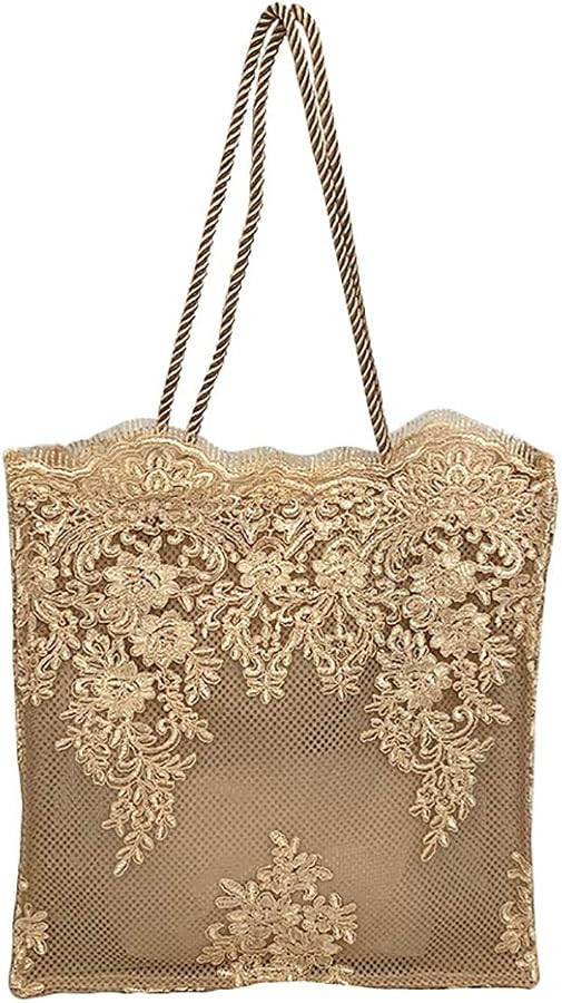 Women Flower Embroidery Tote Frosted Silk Straw Bag Summer Seaside Travel Vacation Beach Bag Shou... | Amazon (US)