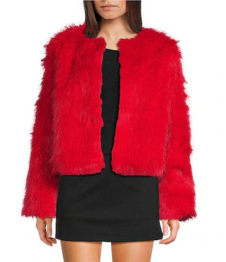 GB Solid Bright Faux Fur Jacket | Dillard's | Dillard's