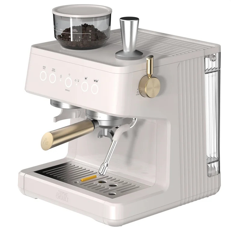 Thyme & Table Barista Grade Espresso Machine with 15-Bar Pressure, Conical Burr Grinder and Steam... | Walmart (US)