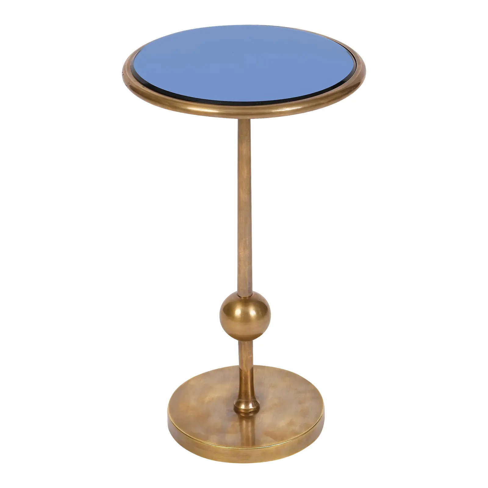 Bunny Williams Home Burke Drinks Table, Blue Mirror | Chairish