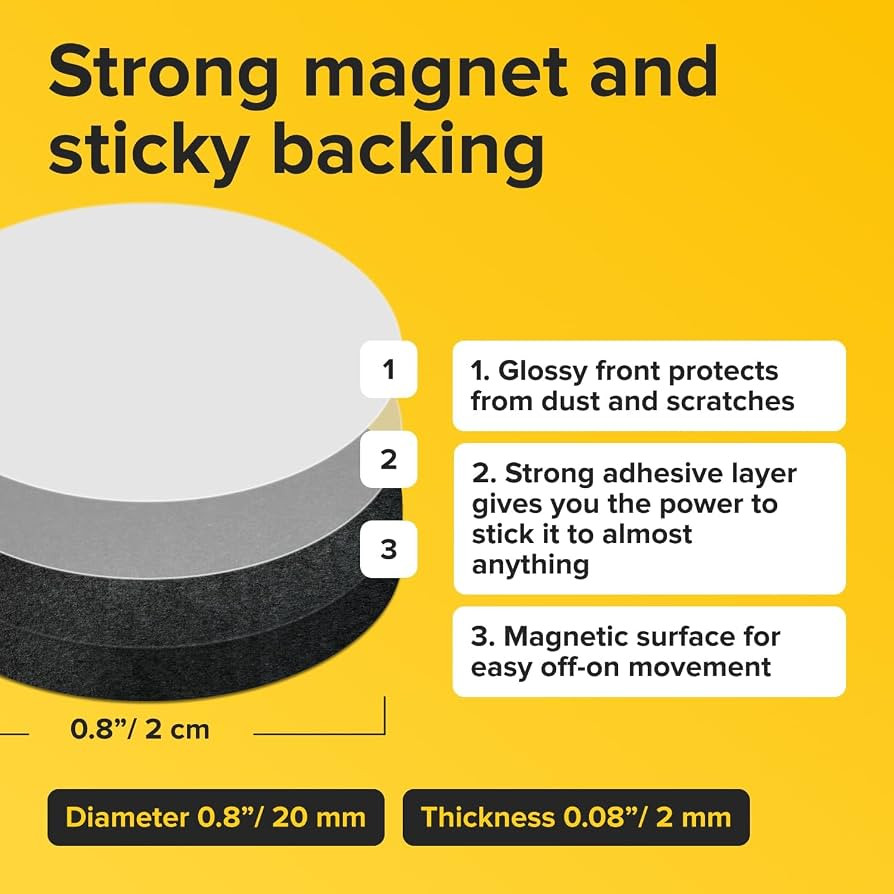Sticky Flexible Adhesive Magnets for Crafts, 0.8"x0.08" (20x2mm), 120 pcs | Amazon (US)