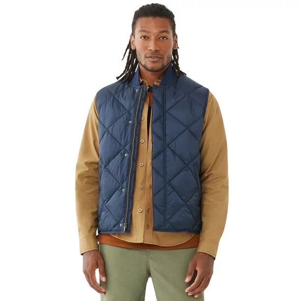 Free Assembly Men's Everyday Diamond Quilted Vest - Walmart.com | Walmart (US)