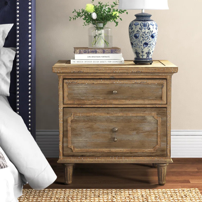 Clintwood 28'' Tall 2 - Drawer Nightstand in Sandstone | Wayfair North America