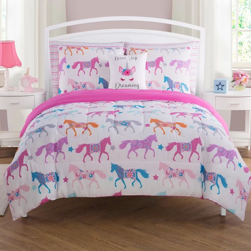 Full/Double Comforter + 6 Additional Pieces Taylorsville Unicorn Comforter Set | Wayfair North America