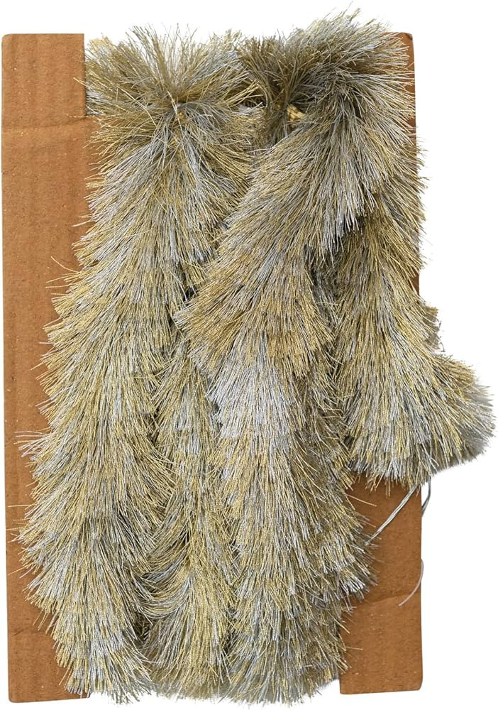 Creative Co-Op 72" L Tinsel, Silver & Gold Finish Garland, Gold | Amazon (US)