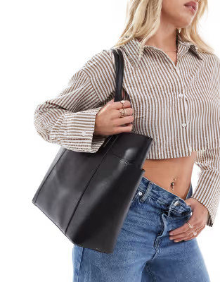 ASOS DESIGN tote bag with pocket detail and removable laptop compartment | ASOS (Global)