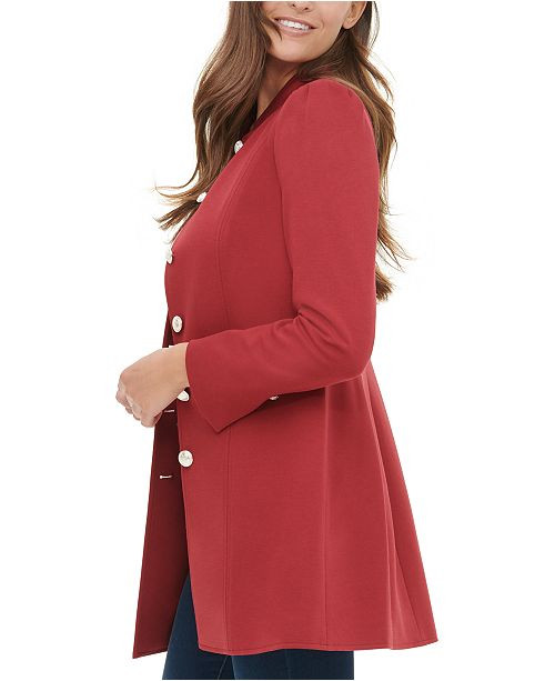 Tommy Hilfiger Mandarin-Collar Topper Jacket & Reviews - Jackets & Blazers - Women - Macy's | Macys (US)