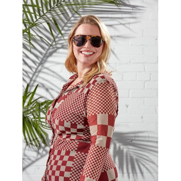 Scoop Women's Aviator Faux Tortoise Sunglasses | Walmart (US)