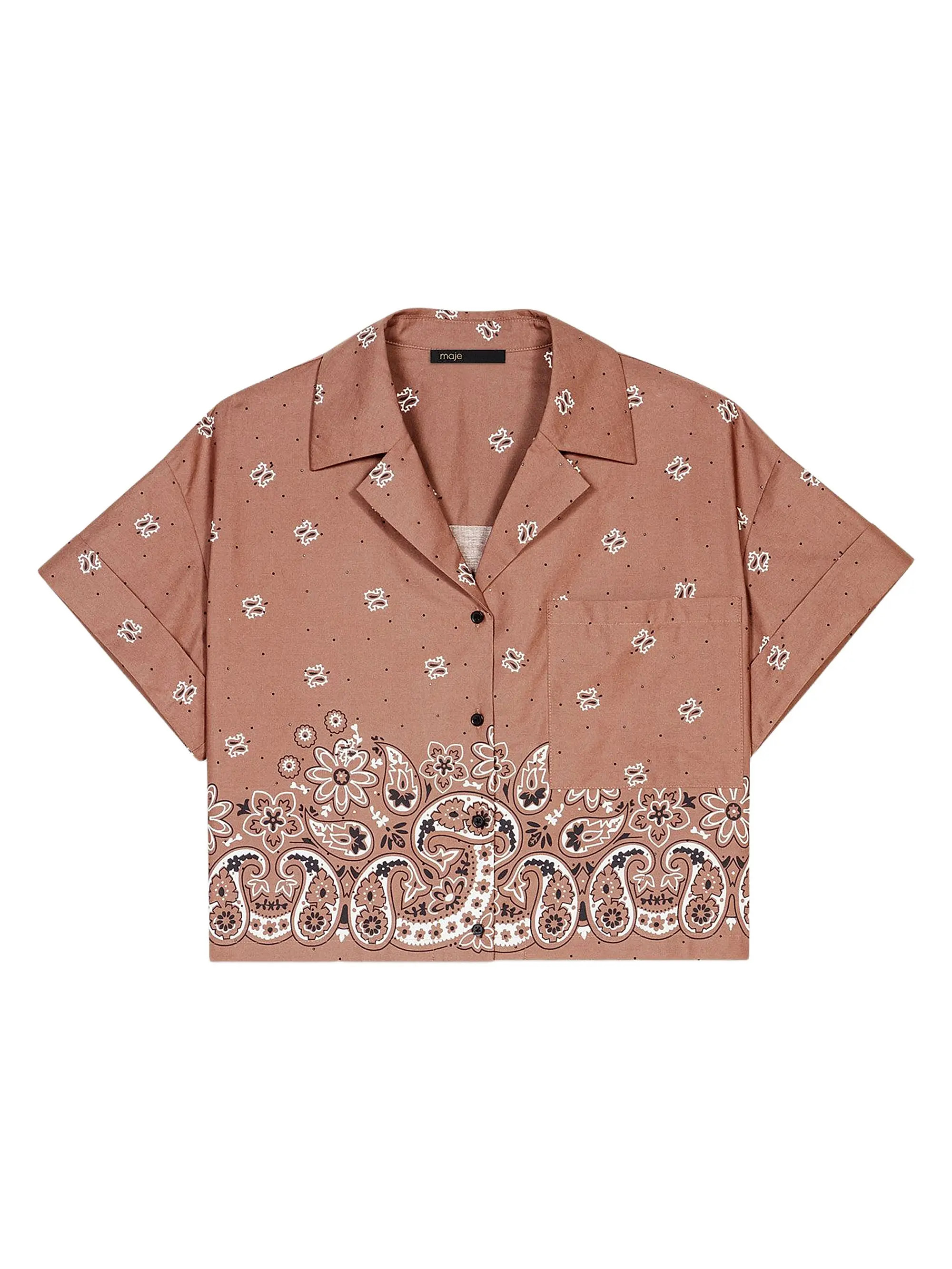 Patterned Rhinestone Cropped Shirt | Saks Fifth Avenue