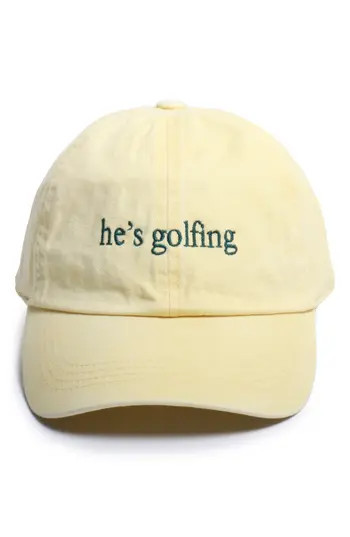 David & Young He's Golfing Cotton Baseball Cap in Yellow at Nordstrom Rack | Nordstrom Rack
