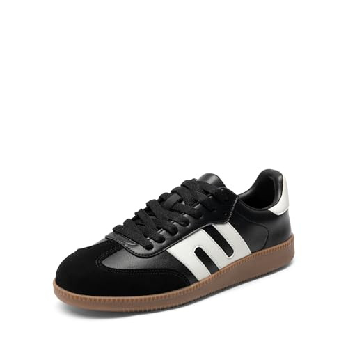 DREAM PAIRS Women's Tennis Sneakers Walking Nia Flat Low-Top Casual Lace-Up Comfortable Fashion Sneakers Shoes.,Size 6,Black,SDFN2442W | Amazon (US)