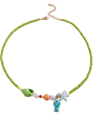 Todu Ocean Necklace Seashell Conch Shell Fish Starfish Choker Beaded Necklaces for Women Hawaiian... | Amazon (US)