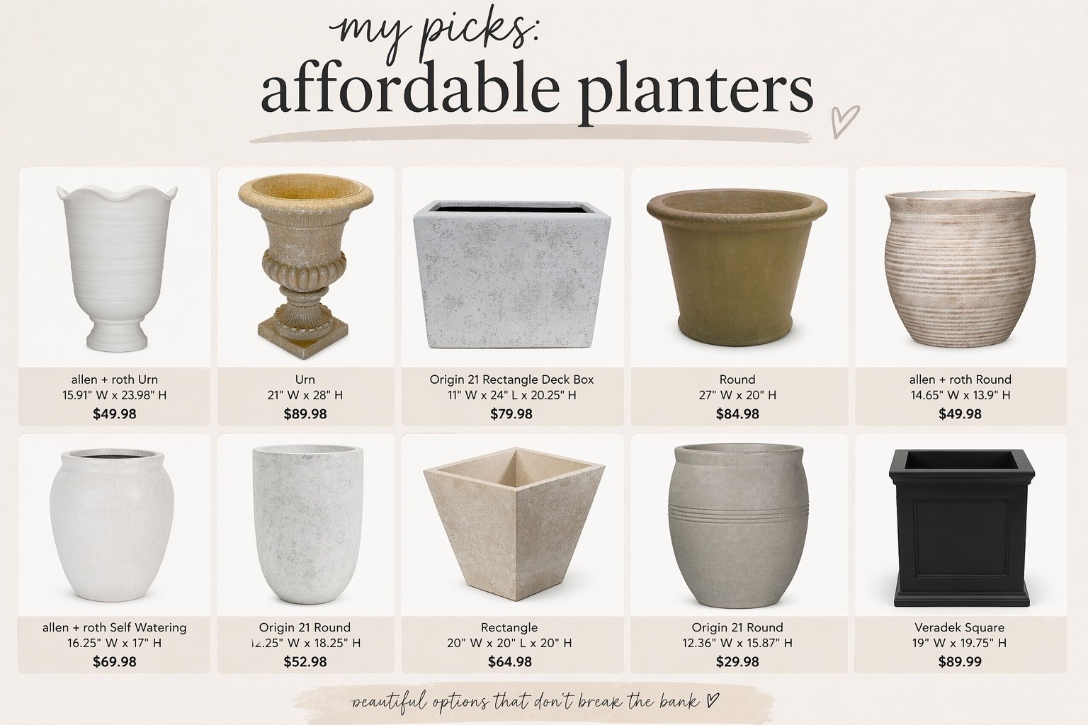 Beautiful planters that won’t break the bank. I own all of these except the black box one but I really like it!! European inspired garden backyard patio porch  

#LTKSeasonal #LTKHome