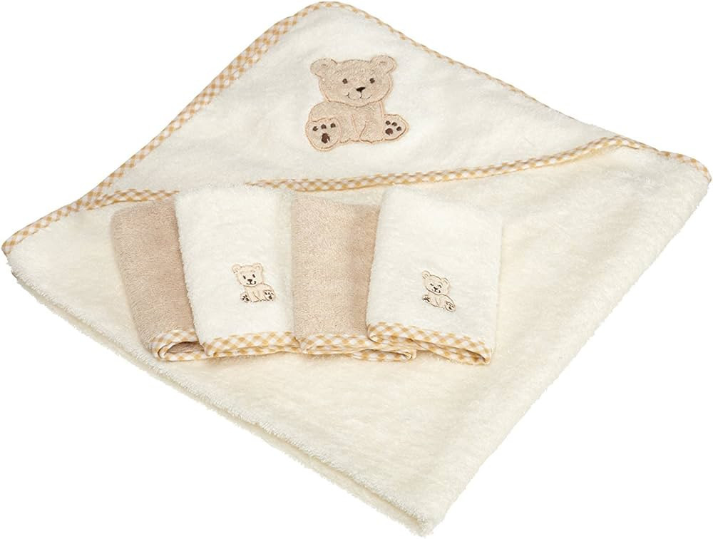 Spasilk Hooded Bath Towel with 4 Washcloths for Newborn Boys and Girls, Soft Terry Baby Towel and... | Amazon (US)