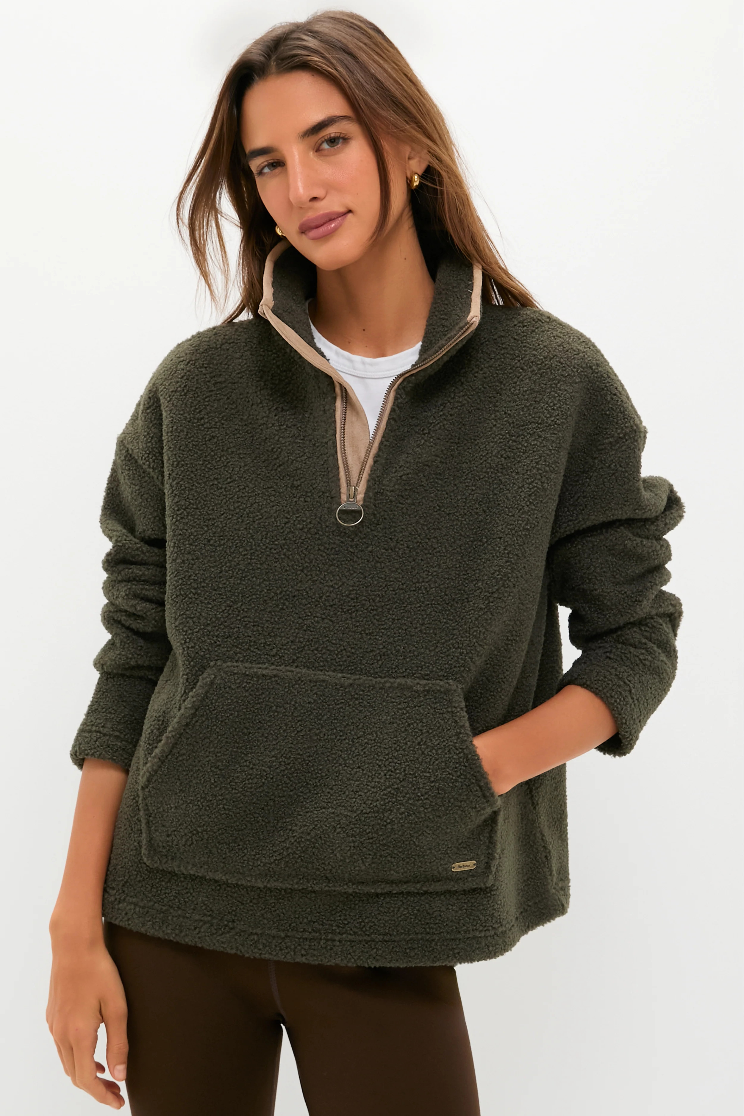 Olive Bamburgh Fleece Pullover | Tuckernuck (US)