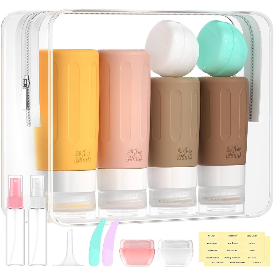 Morfone 16 Pack Travel Bottles Set for Toiletries, TSA Approved Travel Containers Leak Proof Sili... | Amazon (US)