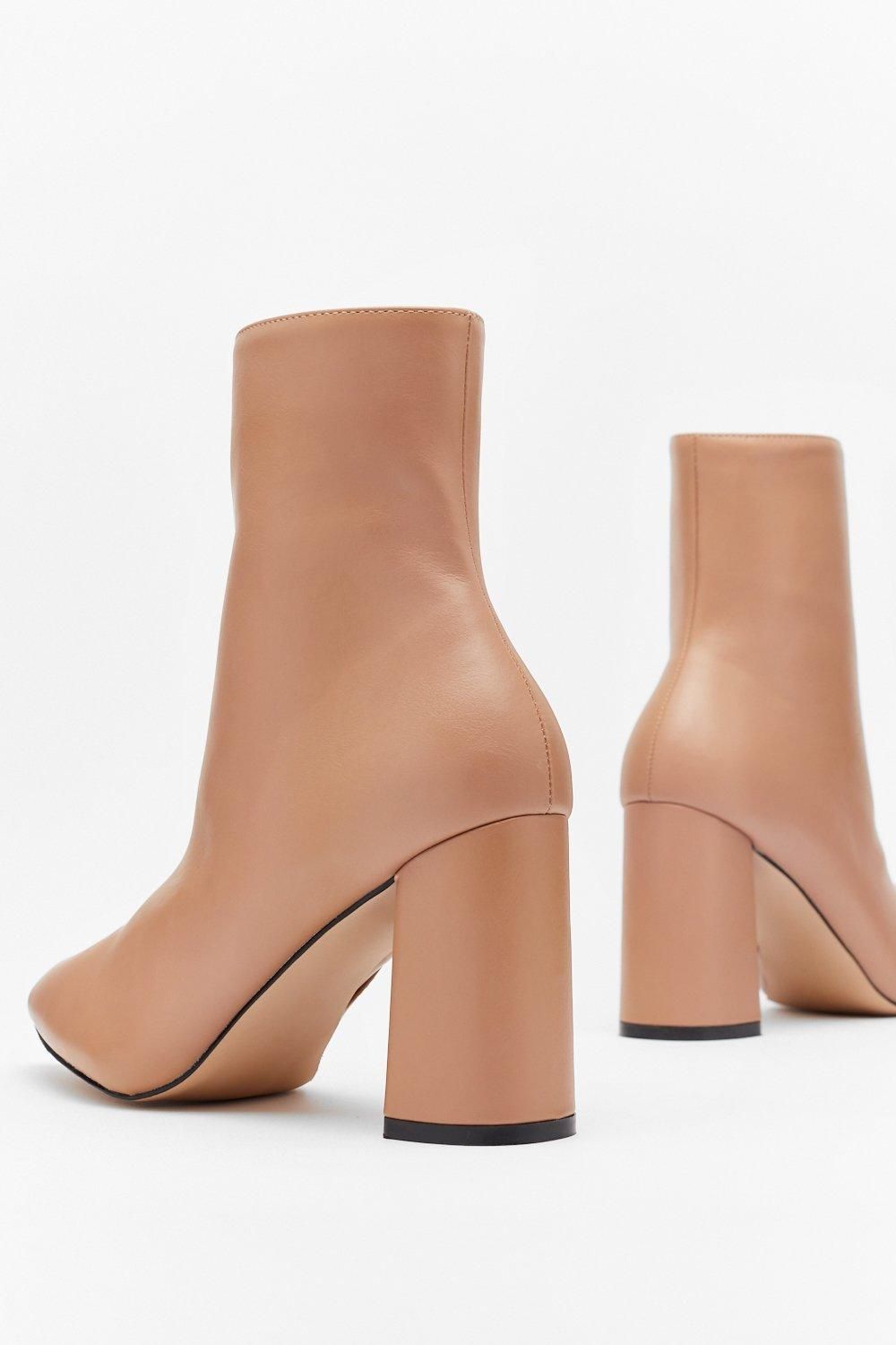 Hey Sole Sister Faux Leather Heeled Boots | Nasty Gal Canada