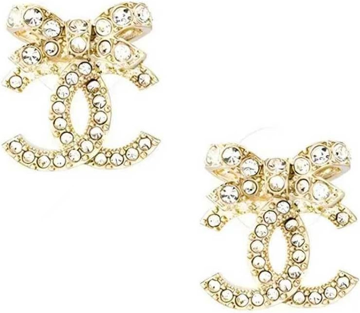 Crystal Rhinestone Bow Stud Earrings Studs Elegant Daily Wear Jewelry for Ladies | Amazon (US)