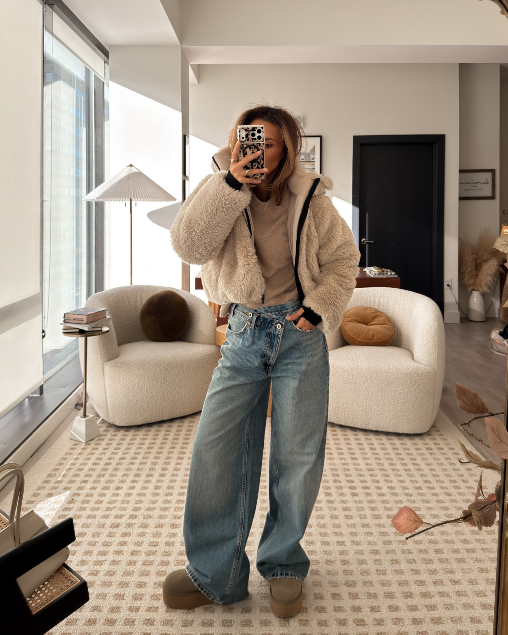 The ski jacket you didn’t know you needed! This shearling one is perfect for everyday AND to hit the slopes! Love the cross crops jeans under $60 
Zara jeans 38
Favorite cashmere sweater size xs 

#LTKootd #LTKOver40 #LTKSeasonal