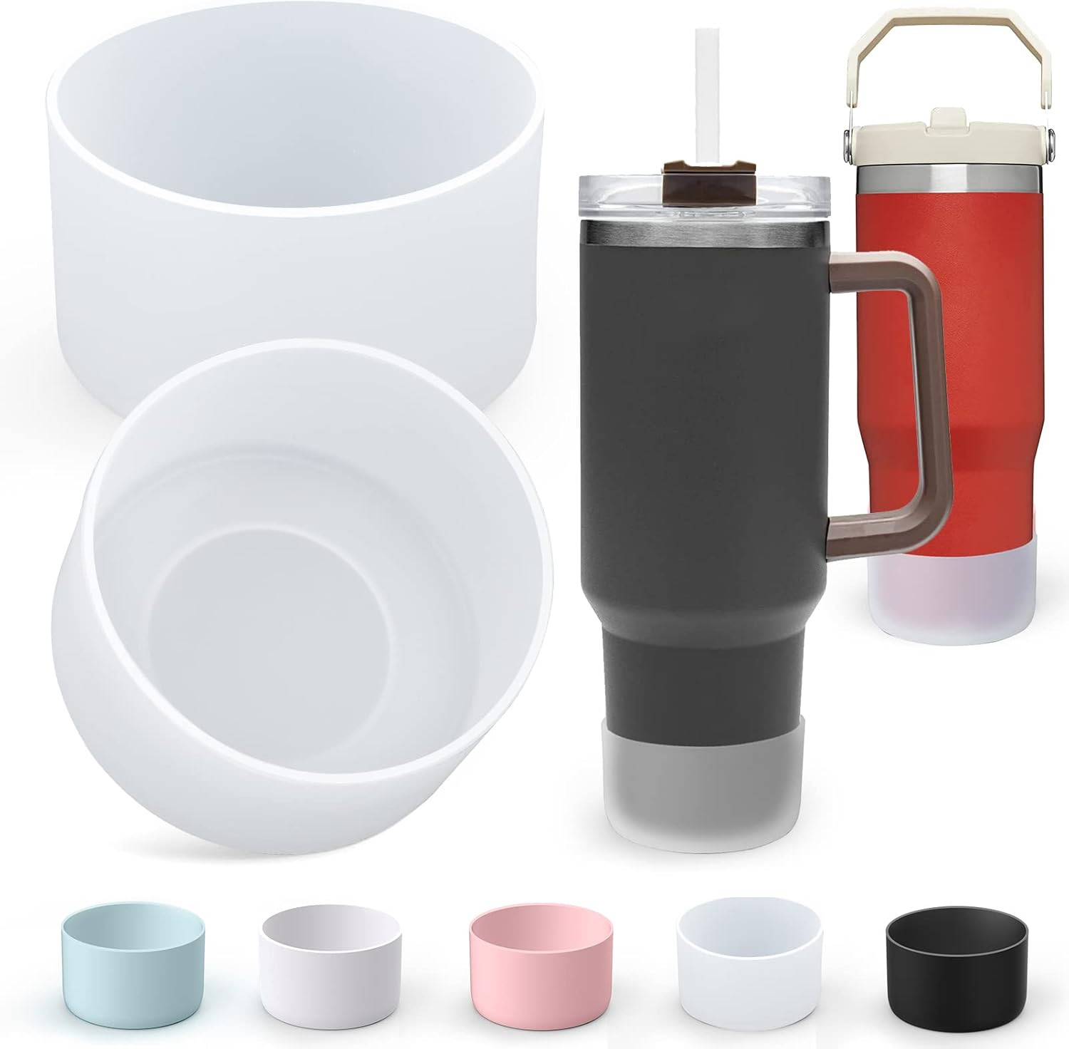 AIERSA 2Pcs Silicone Boot Sleeve for Stanley Quencher 40 oz 30 oz Tumbler with Handle & for IceFl... | Amazon (US)