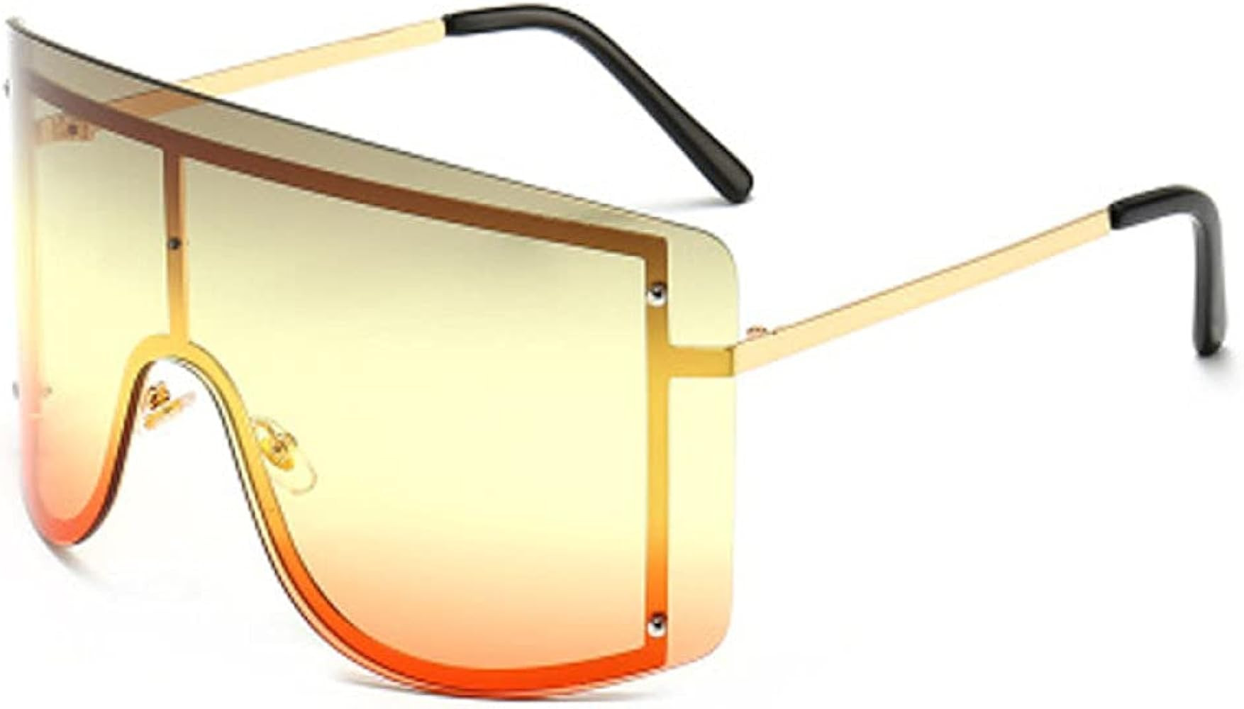 Oversized Women Blue Yellow Gradient Sunglasses Fashion Rimless Metal Female Shades Luxury Person... | Amazon (US)