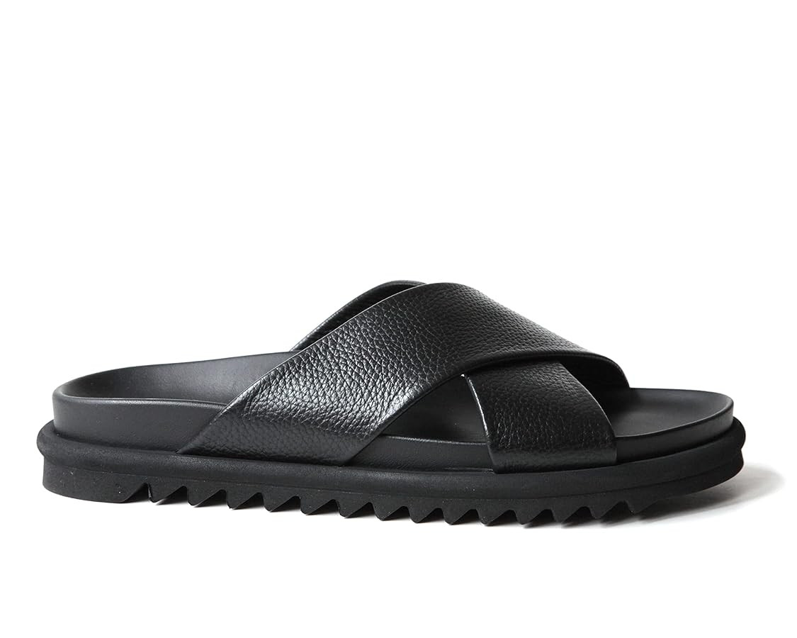 GiampieroNicola 5259 Italian Criss Cross Black Caviar Leather Sandals | Amazon (US)