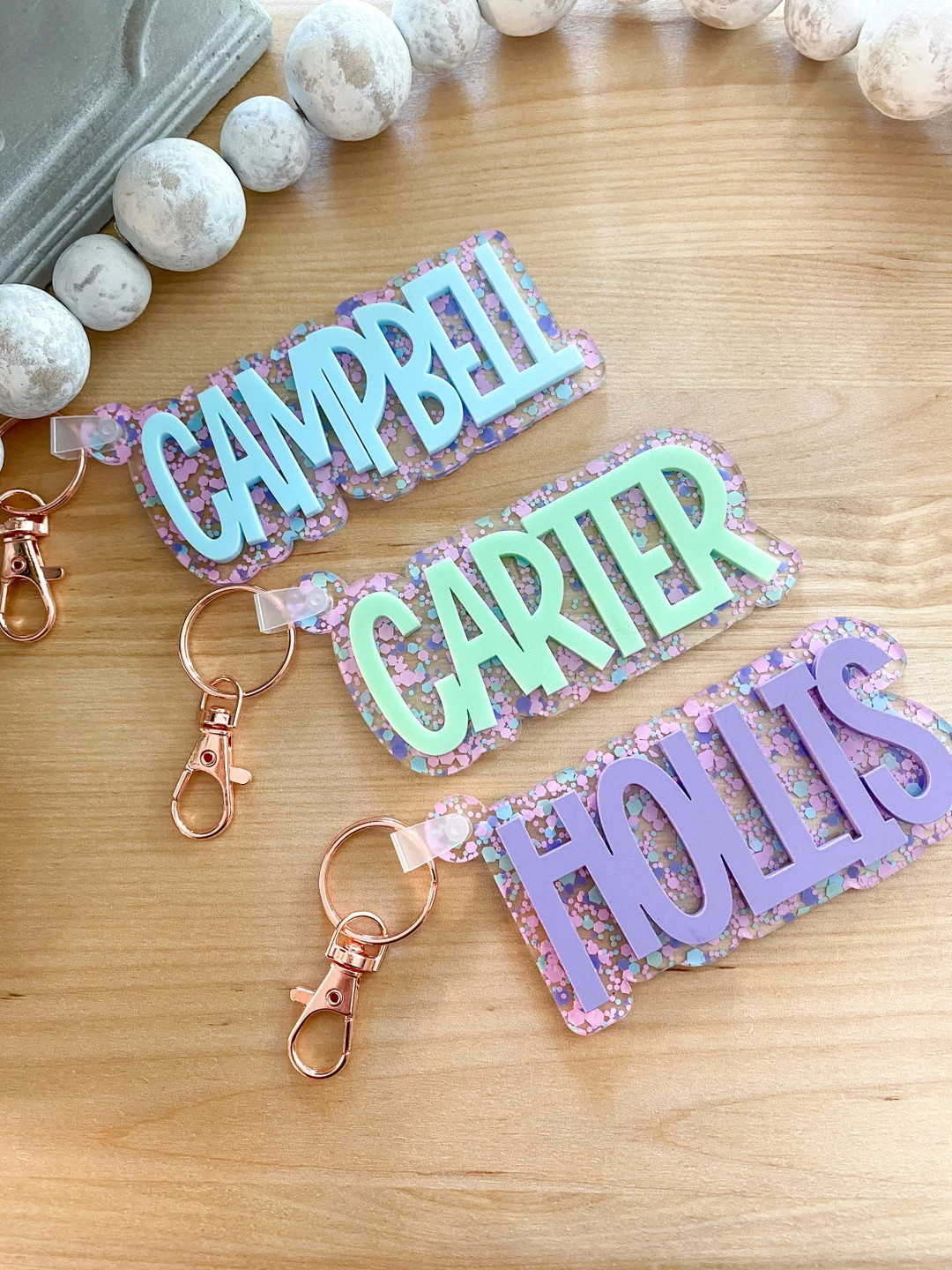 Acrylic Bubblegum Keychain | Personalized Acrylic Name Tag | Backpack Name Tag | Diaper Bag Keych... | Etsy (US)