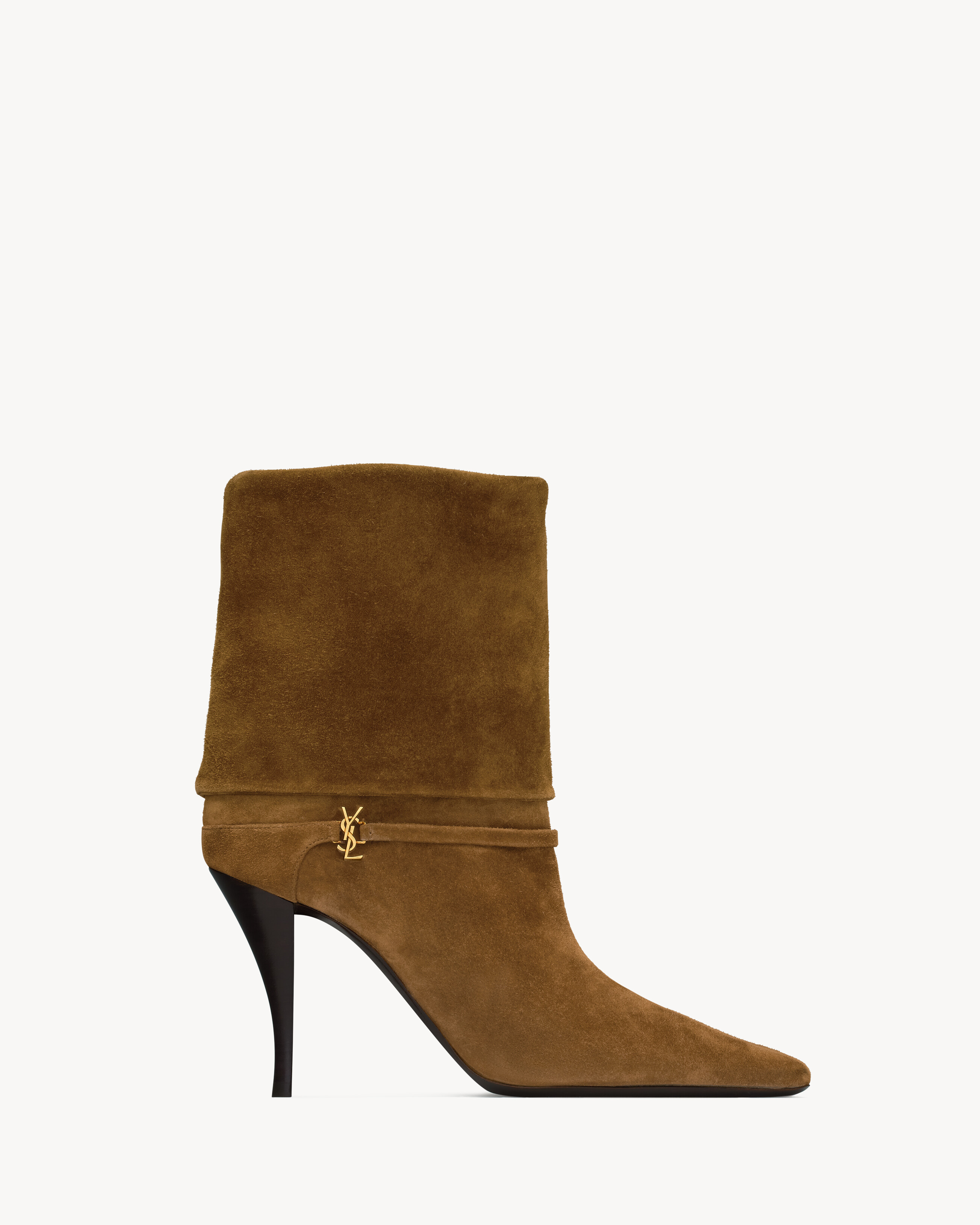 Saint Laurent Niki Booties In Suede - Amber - Women - 10 | Saint Laurent Inc. (Global)