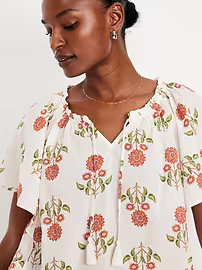 Flutter-Sleeve Tassel-Tie Top | Old Navy (US)