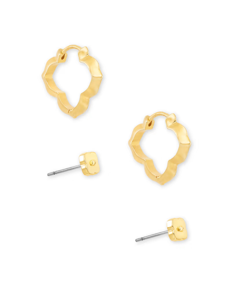 Abbie Stud & Huggie Earrings Set in Gold | Kendra Scott