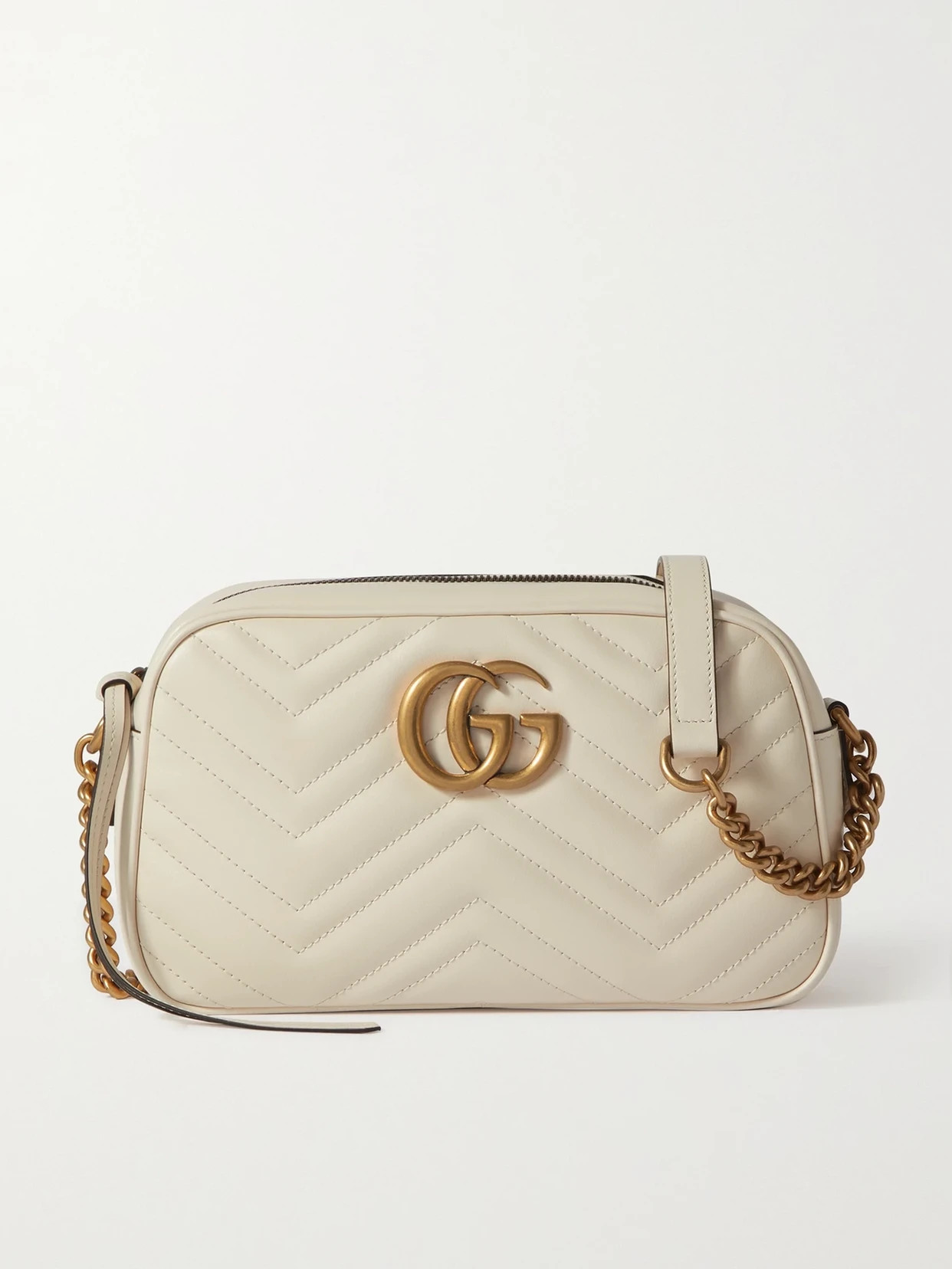 Gucci - Gg Marmont Camera Small Quilted Leather Shoulder Bag - White | NET-A-PORTER (US)