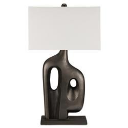 Domini Mid Century Modern Graphite Black Aluminum Table Lamp | Kathy Kuo Home