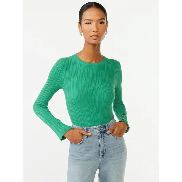 Scoop Women's Knit Long Sleeve Bodysuit | Walmart (US)
