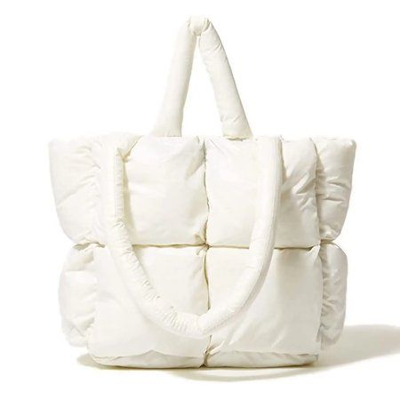 Tancuzo Womens Shoulder Bag Luxury Check Tote Bag Soft Pillow Handbag White | Walmart (US)
